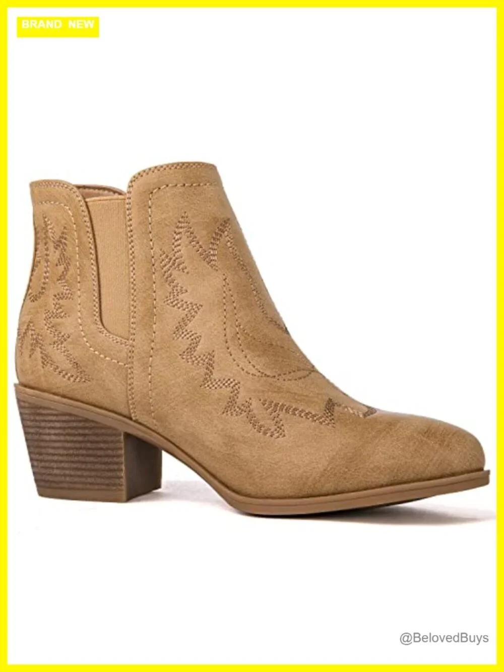 Women's Cowgirl Boots Ankle Pull On Comfortable Low Heel Western Boots